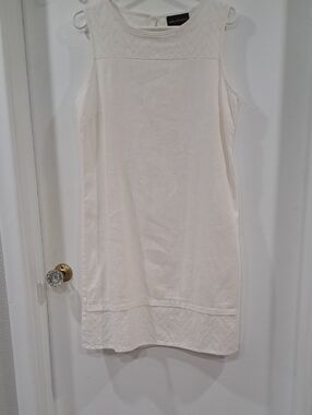 Dana Buchman Cream Sleeveless Eyelet Midi Dress